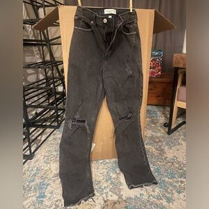 Abercrombie & Fitch Charcoal Distressed Jeans